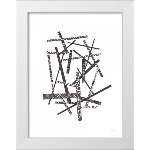 Pick Up Sticks II White Modern Wood Framed Art Print by Prahl, Courtney