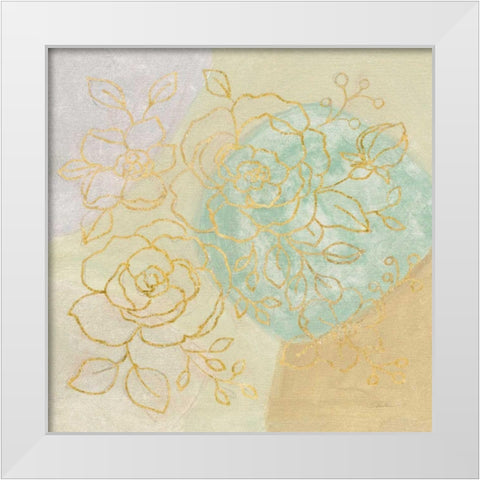 Mid Mod Sophisticated Floral II White Modern Wood Framed Art Print by Vassileva, Silvia