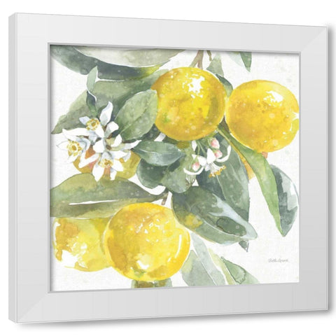 Citrus Charm Lemons I White Modern Wood Framed Art Print by Grove, Beth