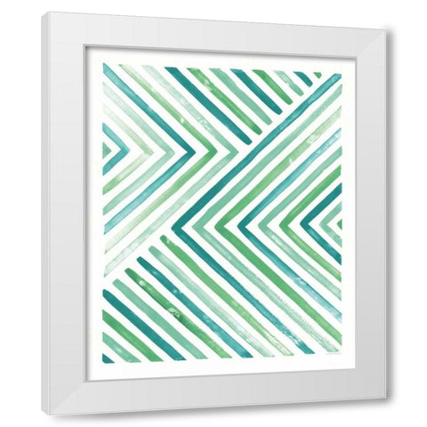 Sea Glass Sunset I White Modern Wood Framed Art Print by Marshall, Laura