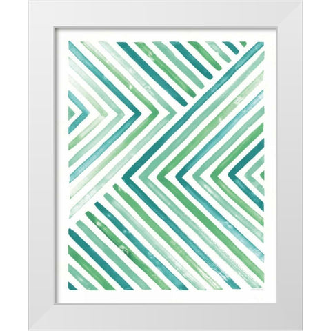 Sea Glass Sunset I White Modern Wood Framed Art Print by Marshall, Laura