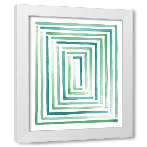 Sea Glass Sunset II White Modern Wood Framed Art Print by Marshall, Laura