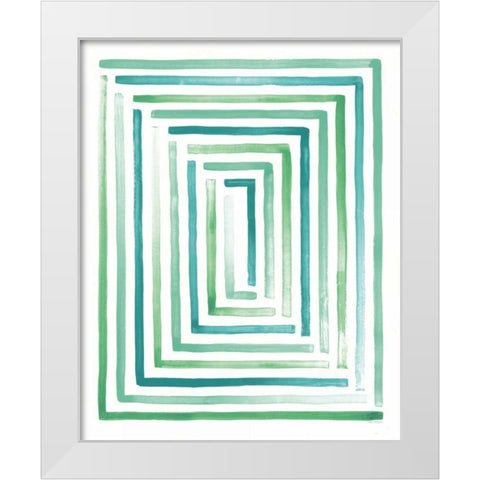 Sea Glass Sunset II White Modern Wood Framed Art Print by Marshall, Laura