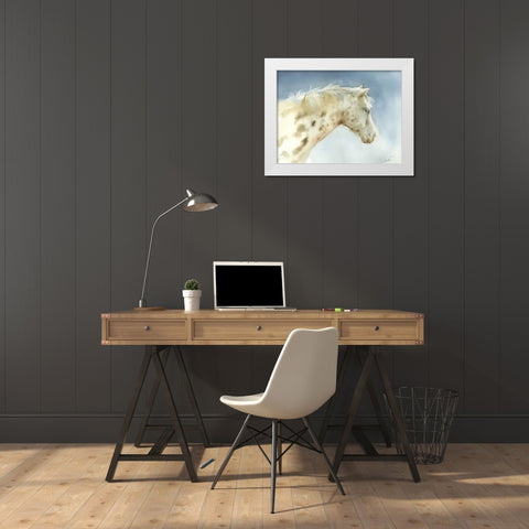 Dapple Gray Horse White Modern Wood Framed Art Print by Pete, Katrina