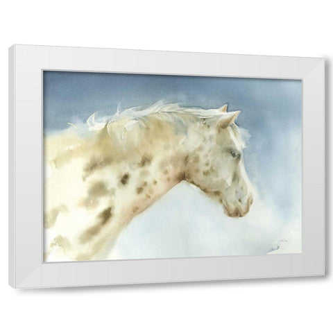 Dapple Gray Horse White Modern Wood Framed Art Print by Pete, Katrina
