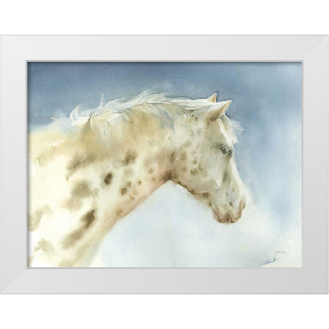 Dapple Gray Horse White Modern Wood Framed Art Print by Pete, Katrina