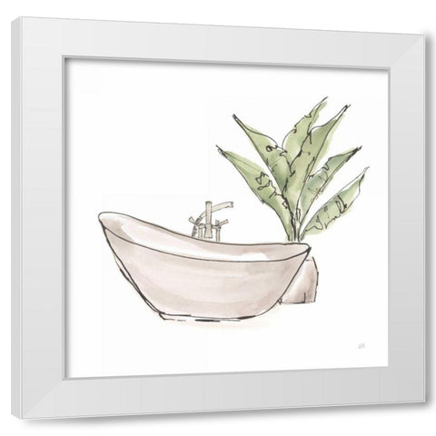 Neutral Tub VI White Modern Wood Framed Art Print by Paschke, Chris