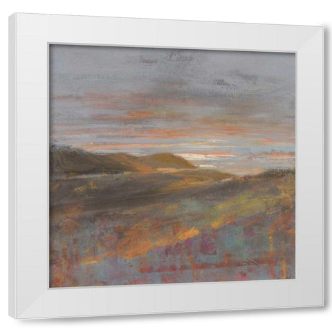 Dawn on the Hills White Modern Wood Framed Art Print by Nai, Danhui