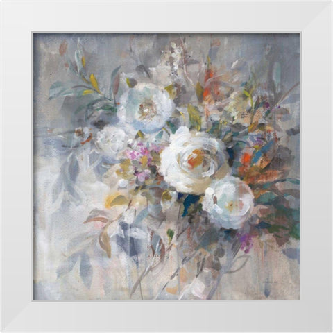 Autumn in Bloom White Modern Wood Framed Art Print by Nai, Danhui