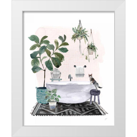 Courtyard Bath White Modern Wood Framed Art Print by Panganiban, Karyn