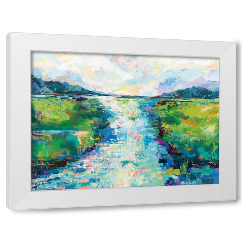 Staccato White Modern Wood Framed Art Print by Vertentes, Jeanette