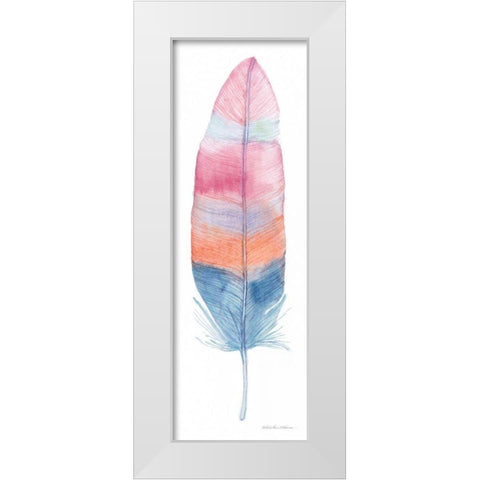 Boho Feathers III White Modern Wood Framed Art Print by McKenna, Kathleen Parr