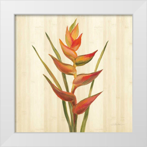Tropical Garden I White Modern Wood Framed Art Print by Vassileva, Silvia