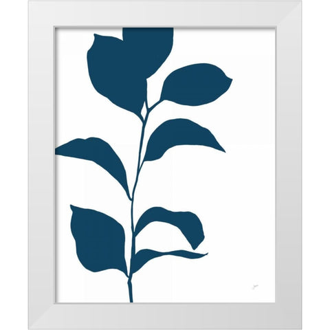 Navy Branch I White Modern Wood Framed Art Print by Panganiban, Karyn