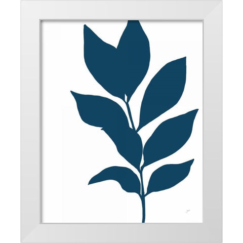 Navy Branch II White Modern Wood Framed Art Print by Panganiban, Karyn