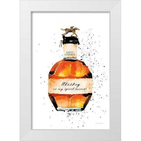 Whiskey Spirit Animal White Modern Wood Framed Art Print by Charro, Mercedes Lopez