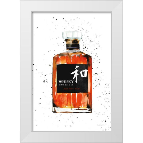 Whisky Business White Modern Wood Framed Art Print by Charro, Mercedes Lopez