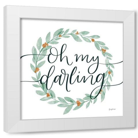 Sage Sayings Wreath I White Modern Wood Framed Art Print by Thorns, Becky