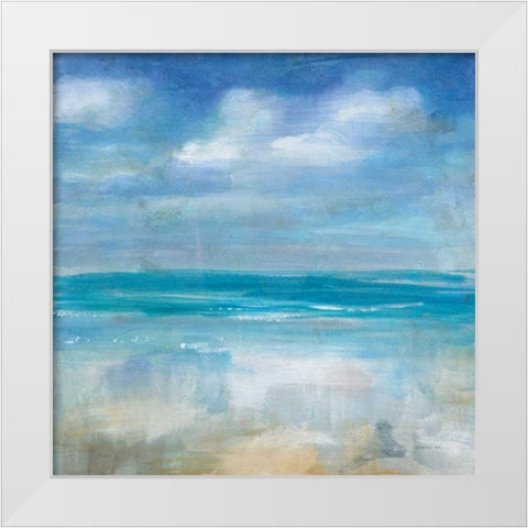 Across the Sea White Modern Wood Framed Art Print by Nai, Danhui