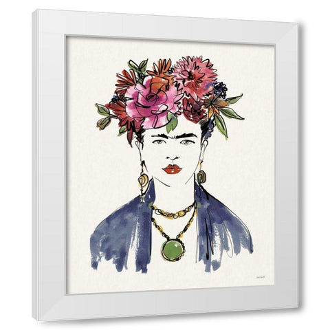 Frida Portrait I White Modern Wood Framed Art Print by Tavoletti, Anne