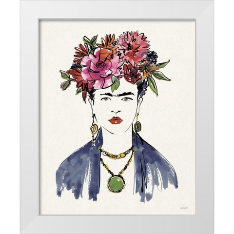 Frida Portrait I White Modern Wood Framed Art Print by Tavoletti, Anne
