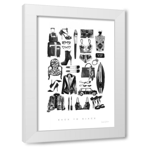 Back to Black I White Modern Wood Framed Art Print by Charro, Mercedes Lopez