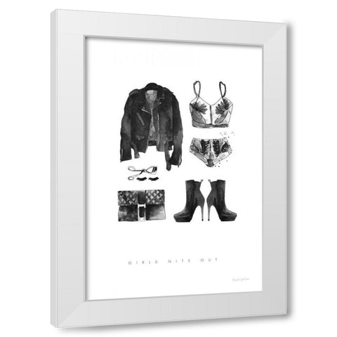 Back to Black III White Modern Wood Framed Art Print by Charro, Mercedes Lopez