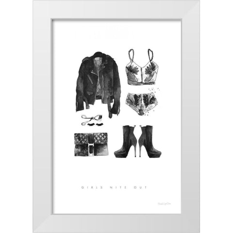 Back to Black III White Modern Wood Framed Art Print by Charro, Mercedes Lopez