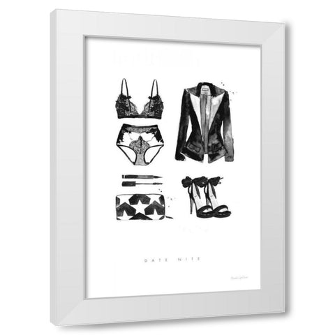 Back to Black IV White Modern Wood Framed Art Print by Charro, Mercedes Lopez