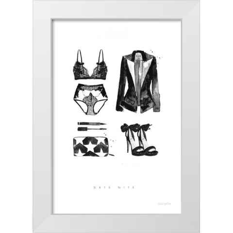 Back to Black IV White Modern Wood Framed Art Print by Charro, Mercedes Lopez