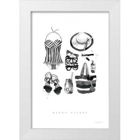 Back to Black V White Modern Wood Framed Art Print by Charro, Mercedes Lopez