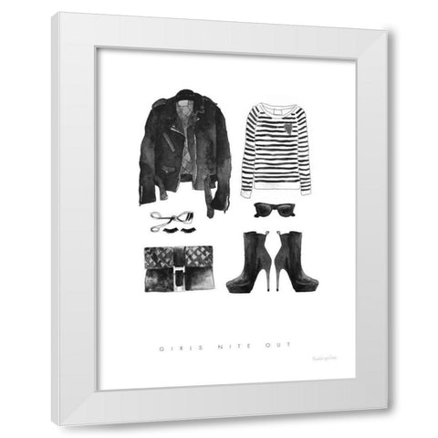 Back in Black III Sweater White Modern Wood Framed Art Print by Charro, Mercedes Lopez
