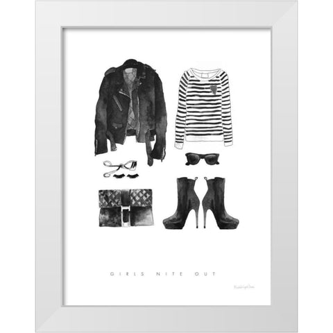 Back in Black III Sweater White Modern Wood Framed Art Print by Charro, Mercedes Lopez