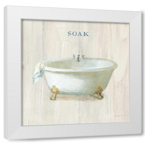 Farmhouse Bathtub Soak White Modern Wood Framed Art Print by Nai, Danhui