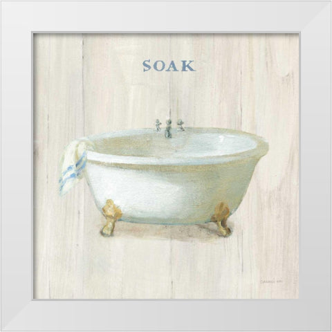 Farmhouse Bathtub Soak White Modern Wood Framed Art Print by Nai, Danhui