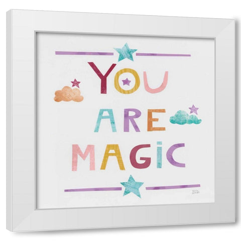 Unicorn Magic V Sq Clouds Dark White Modern Wood Framed Art Print by Averinos, Melissa