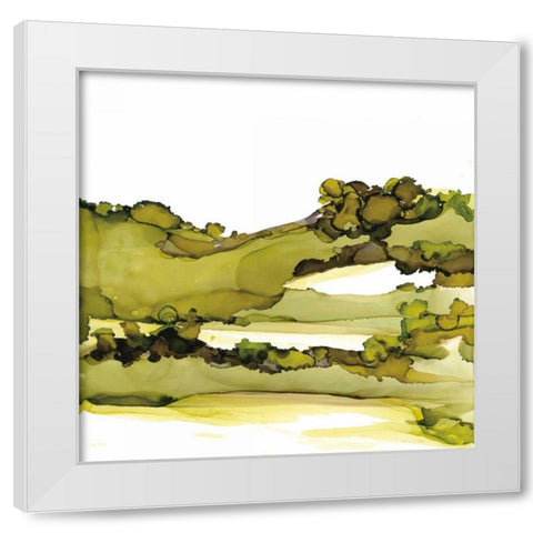 Greenscape I White Modern Wood Framed Art Print by Paschke, Chris
