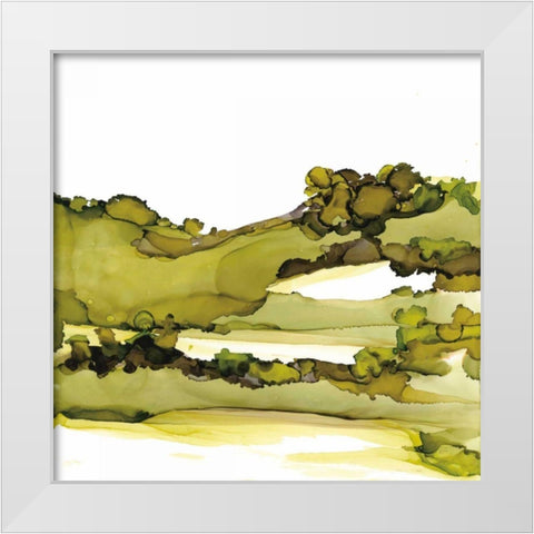 Greenscape I White Modern Wood Framed Art Print by Paschke, Chris