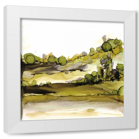 Greenscape II White Modern Wood Framed Art Print by Paschke, Chris