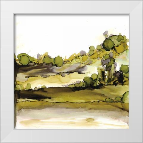 Greenscape II White Modern Wood Framed Art Print by Paschke, Chris