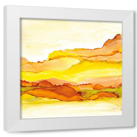Yellowscape I White Modern Wood Framed Art Print by Paschke, Chris