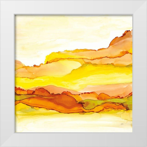 Yellowscape I White Modern Wood Framed Art Print by Paschke, Chris