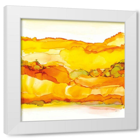 Yellowscape II White Modern Wood Framed Art Print by Paschke, Chris