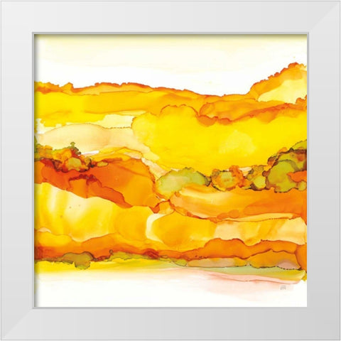 Yellowscape II White Modern Wood Framed Art Print by Paschke, Chris