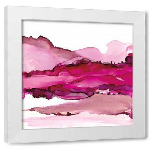 Pinkscape I White Modern Wood Framed Art Print by Paschke, Chris
