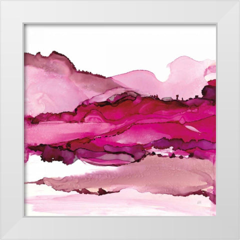 Pinkscape I White Modern Wood Framed Art Print by Paschke, Chris