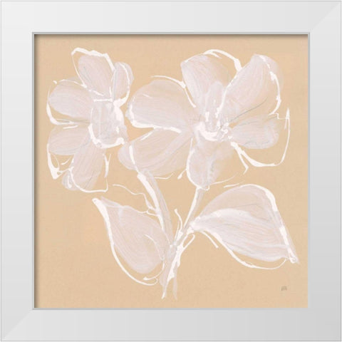 Poppy II White Modern Wood Framed Art Print by Paschke, Chris