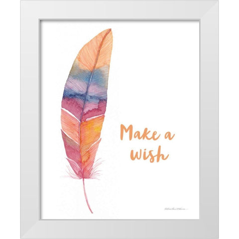 Boho Feathers I Inspiration White Modern Wood Framed Art Print by McKenna, Kathleen Parr