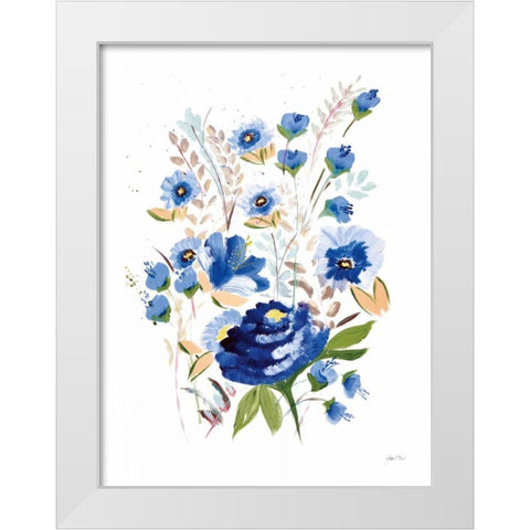 True Blue I White Modern Wood Framed Art Print by Davis, Joan E.