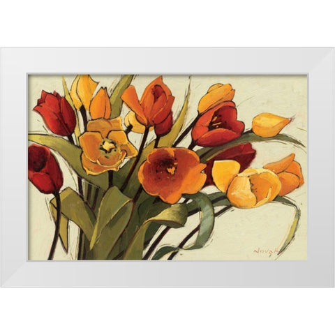 Tulip Time White Modern Wood Framed Art Print by Novak, Shirley